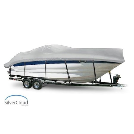 Eevelle Boat Cover CABIN CRUISER, Outboard Fits 26ft 6in L up to 120in W Silver SCHPCBN26120B-SLR